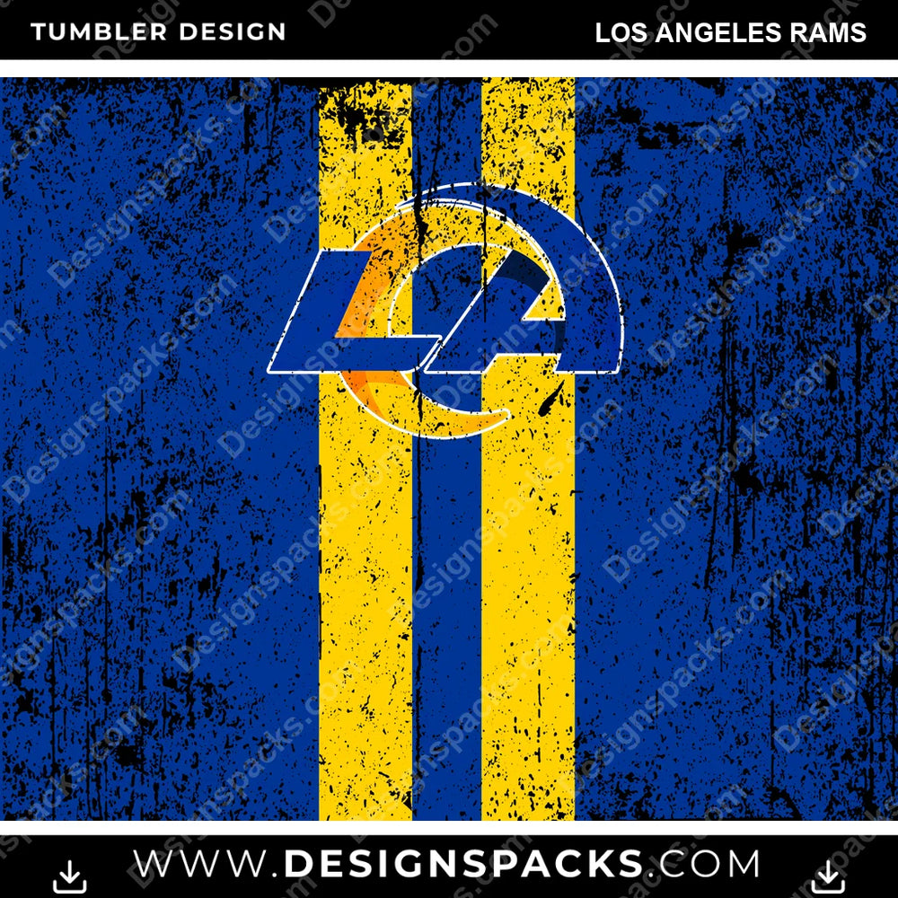 Football Grunge Style Los Angeles Rams NFL Football Tumbler Digital Wrap Design Download