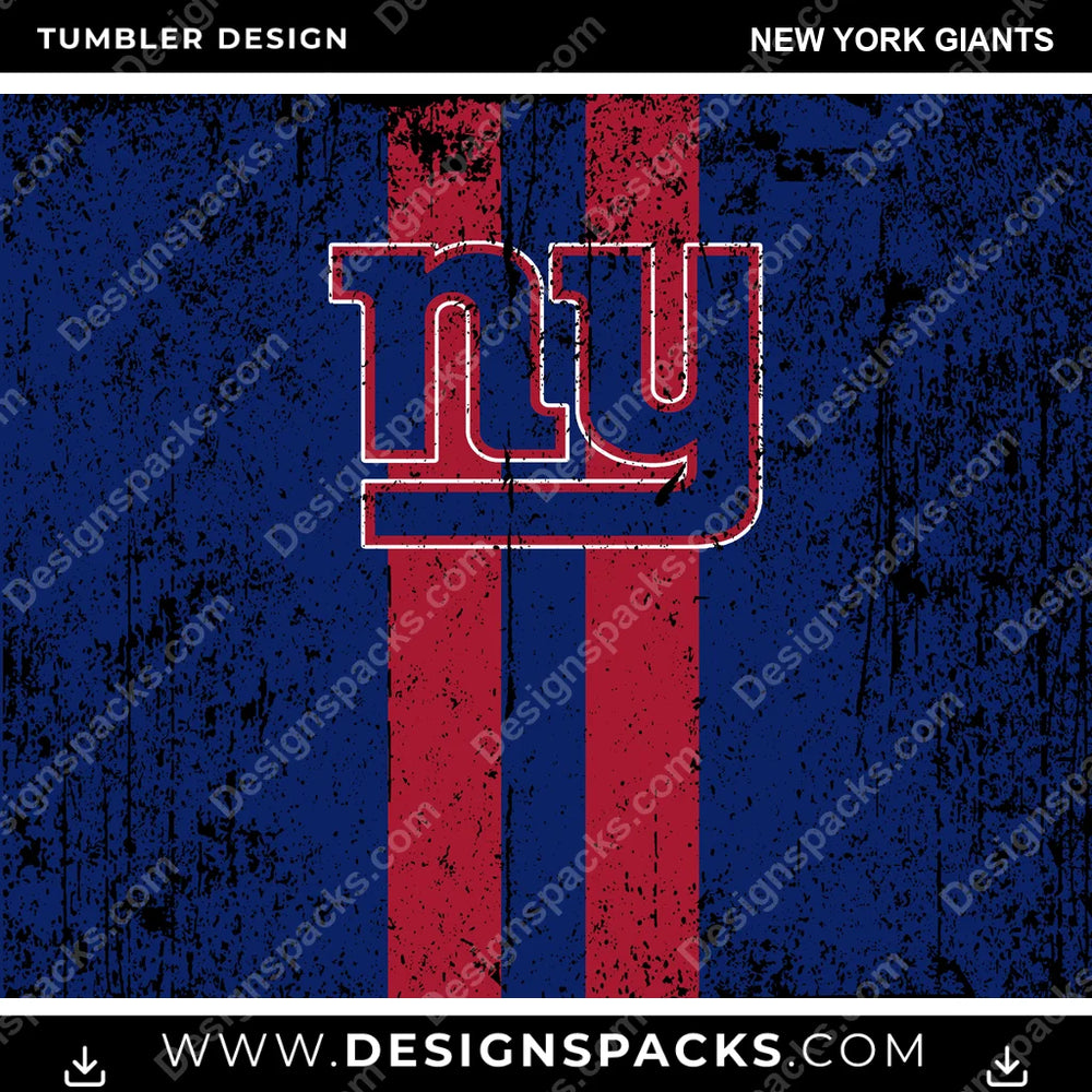 Football Grunge Style New York Giants NFL Football Tumbler Digital Wrap Design Download
