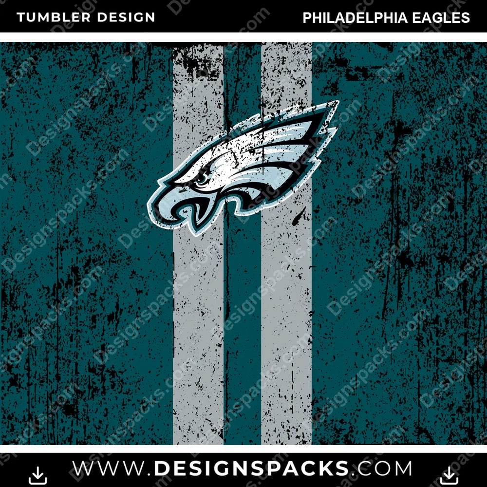 Football Grunge Style Philadelphia Eagles NFL Football Tumbler Digital Wrap Design Download