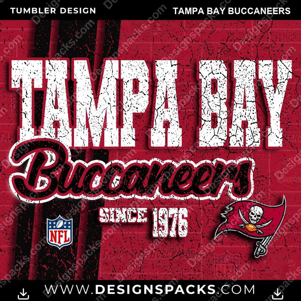 Football Grunge Tampa Bay Buccaneers NFL Football Tumbler Digital Wrap Design Download