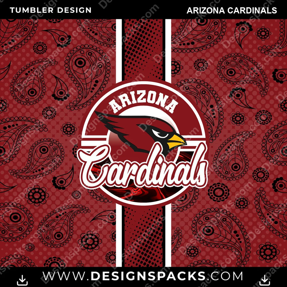 Football Handkerchief Arizona Cardinals NFL Football Tumbler Digital Wrap Design Download