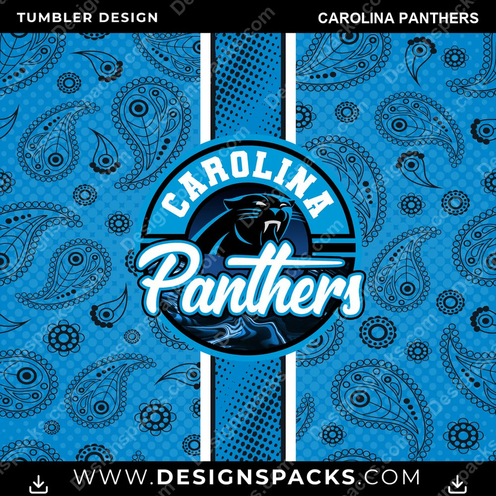 Football Handkerchief Carolina Panthers NFL Football Tumbler Digital Wrap Design Download