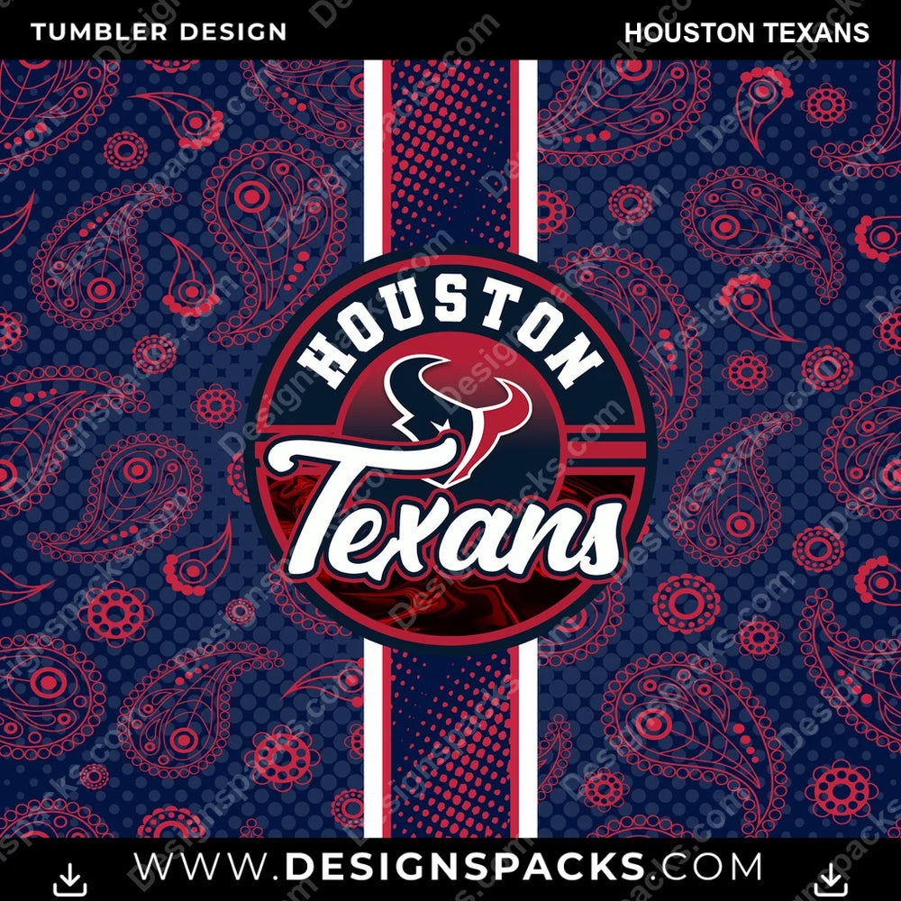 Football Handkerchief Houston Texans NFL Football Tumbler Digital Wrap Design Download
