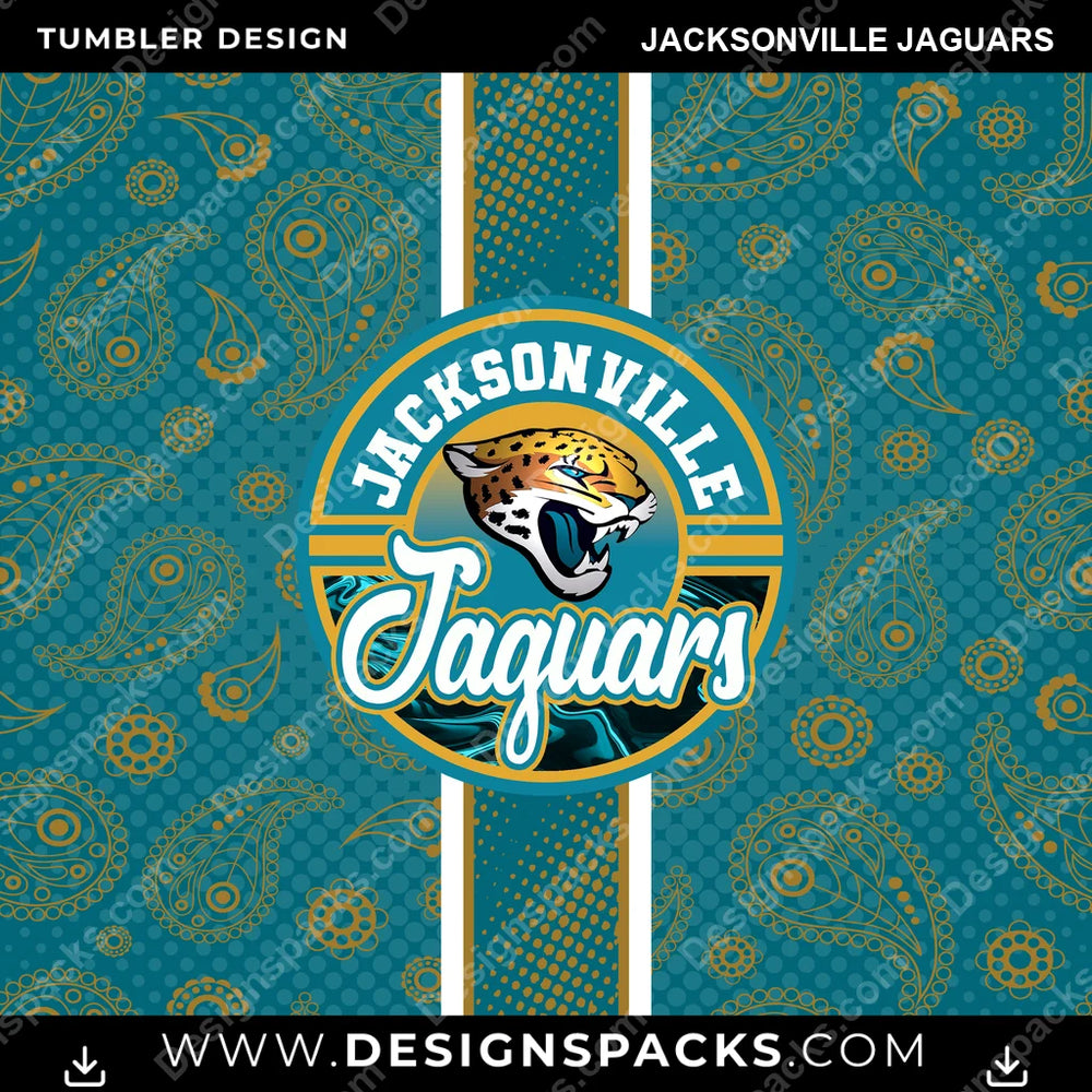 Football Handkerchief Jacksonville Jaguars NFL Football Tumbler Digital Wrap Design Download