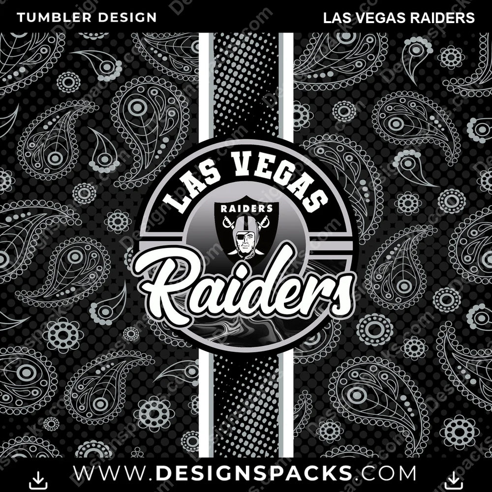 Football Handkerchief Las Vegas Raiders NFL Football Tumbler Digital Wrap Design Download