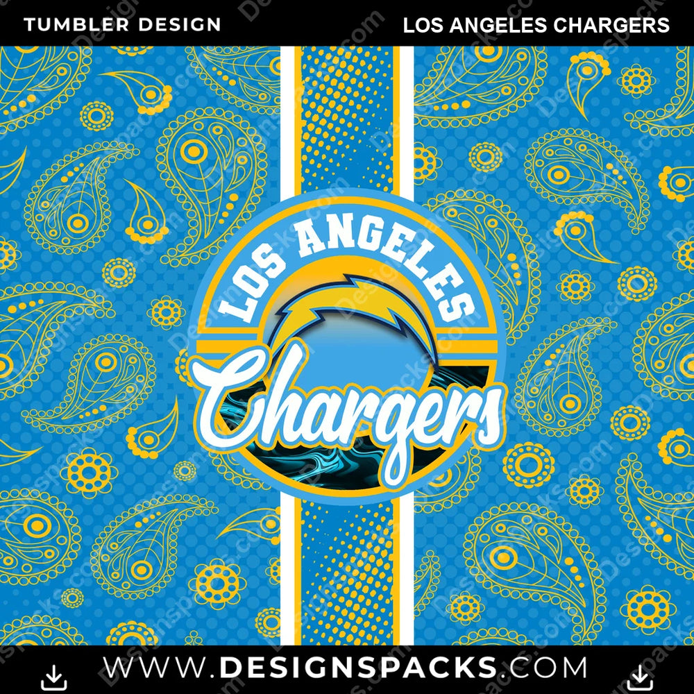 Football Handkerchief Los Angeles Chargers NFL Football Tumbler Digital Wrap Design Download