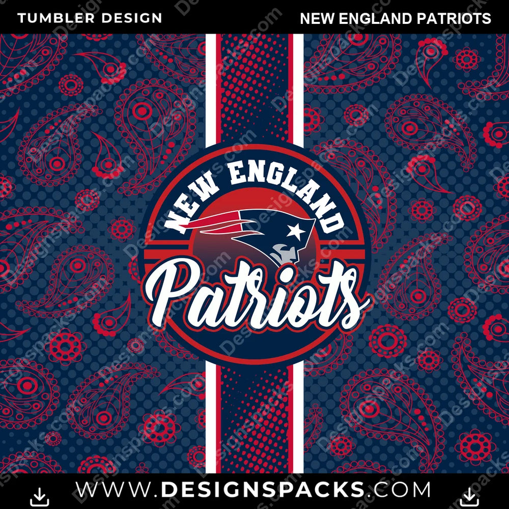 Football Handkerchief New England Patriots NFL Football Tumbler Digital Wrap Design Download