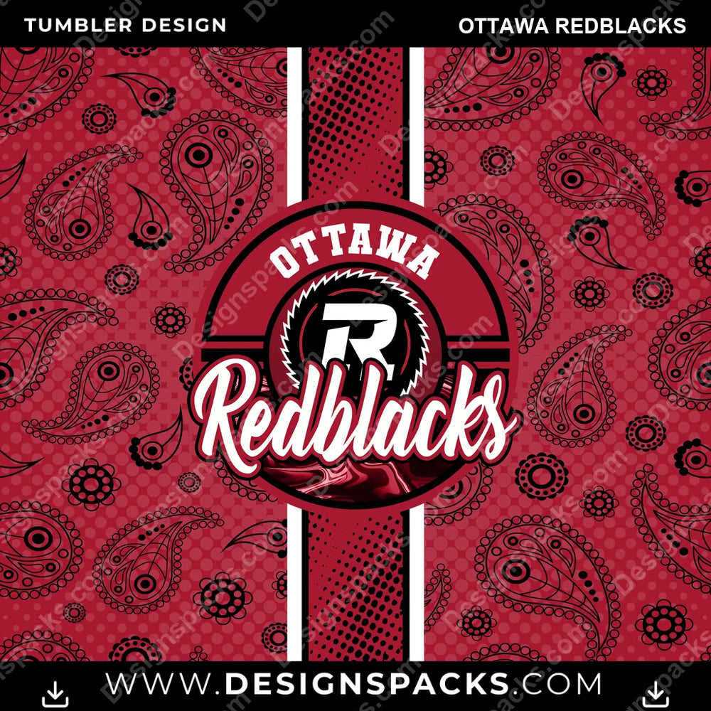 Football Handkerchief Ottawa Redblacks NFL Football Tumbler Digital Wrap Design Download