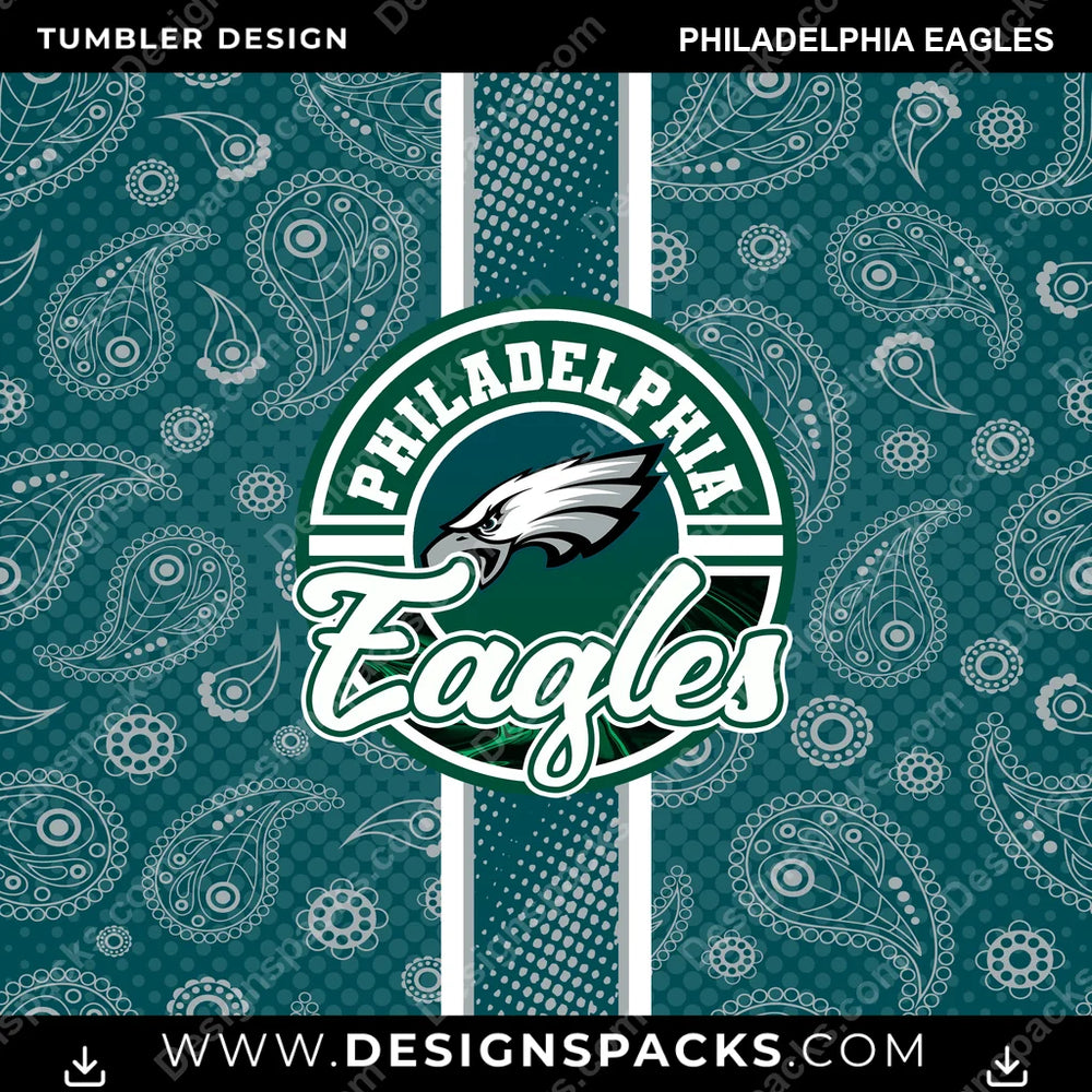 Football Handkerchief Philadelphia Eagles NFL Football Tumbler Digital Wrap Design Download