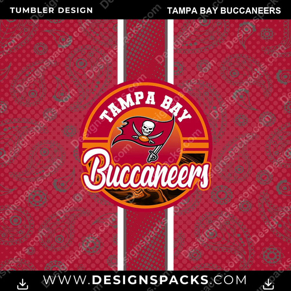 Football Handkerchief Tampa Bay Buccaneers NFL Football Tumbler Digital Wrap Design Download