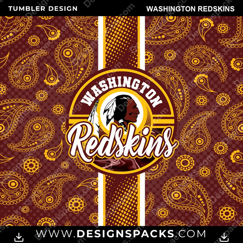Football Handkerchief Washington Redskins NFL Football Tumbler Digital Wrap Design Download