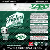 Load image into Gallery viewer, Football Haters Be Gone New York Jets NFL Football Tumbler Digital Wrap Design Download
