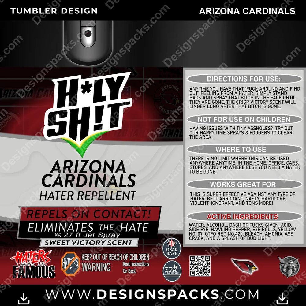 Football HOLY SHIT Arizona Cardinals NFL Football Tumbler Digital Wrap Design Download