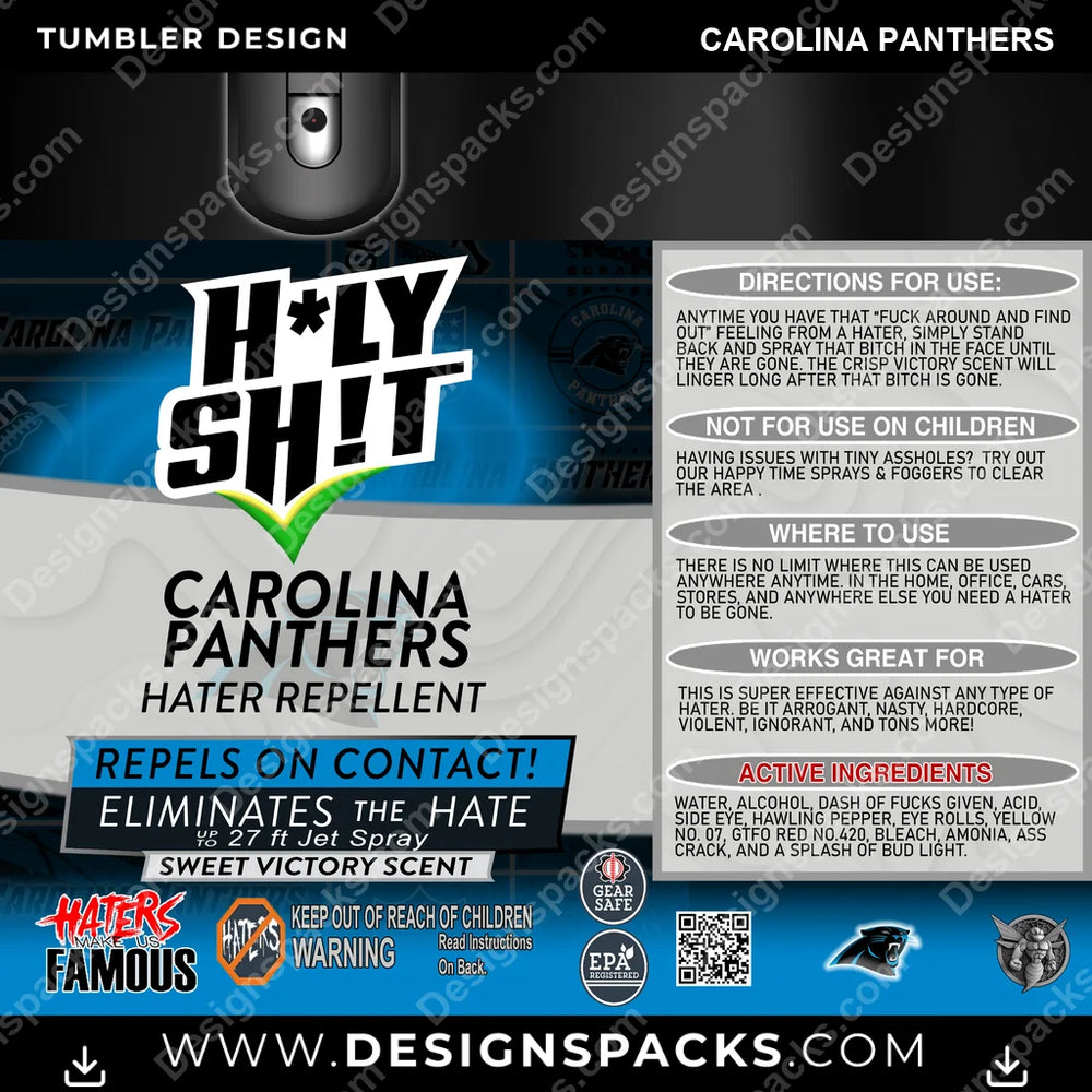 Football HOLY SHIT Carolina Panthers NFL Football Tumbler Digital Wrap Design Download