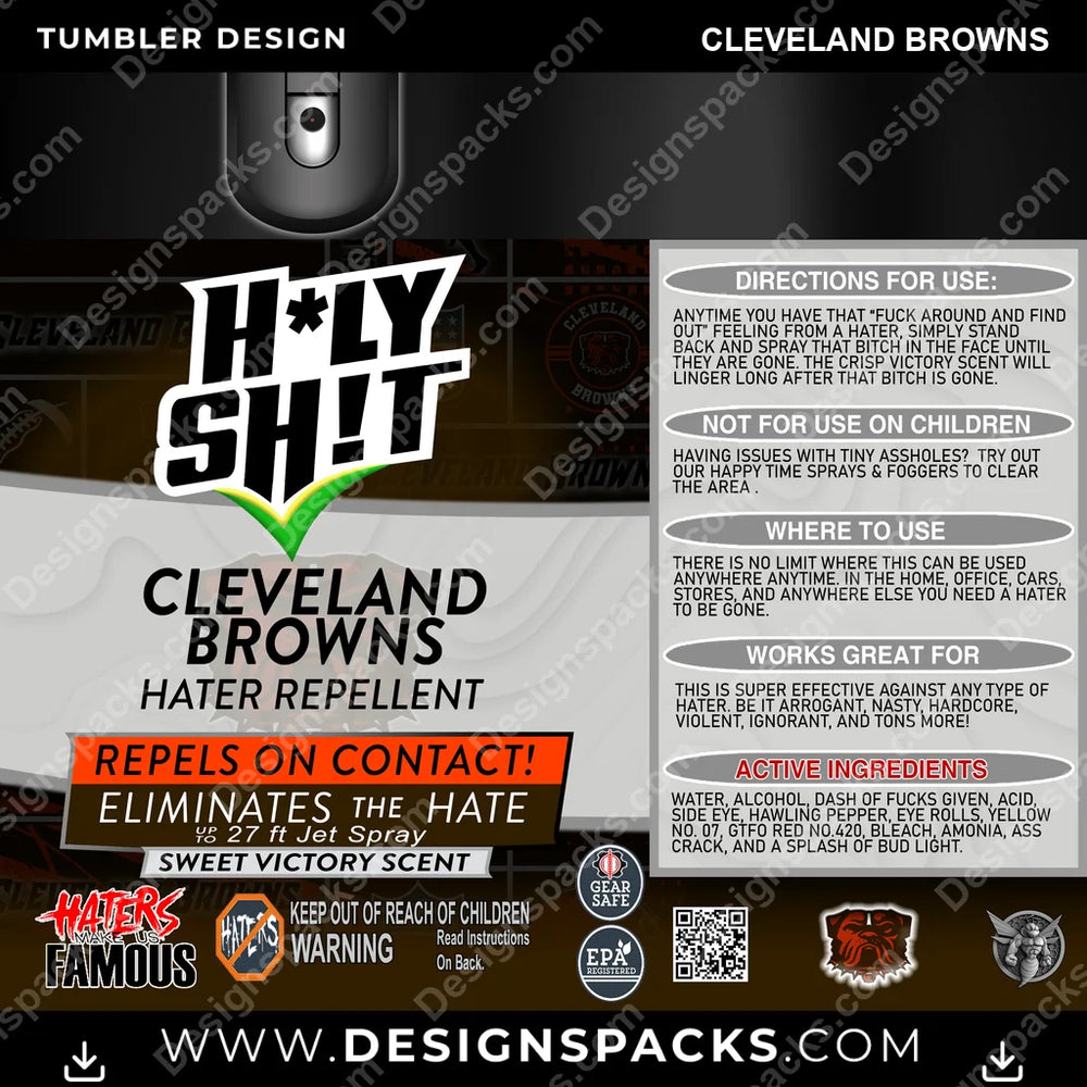 Football HOLY SHIT Cleveland Browns NFL Football Tumbler Digital Wrap Design Download