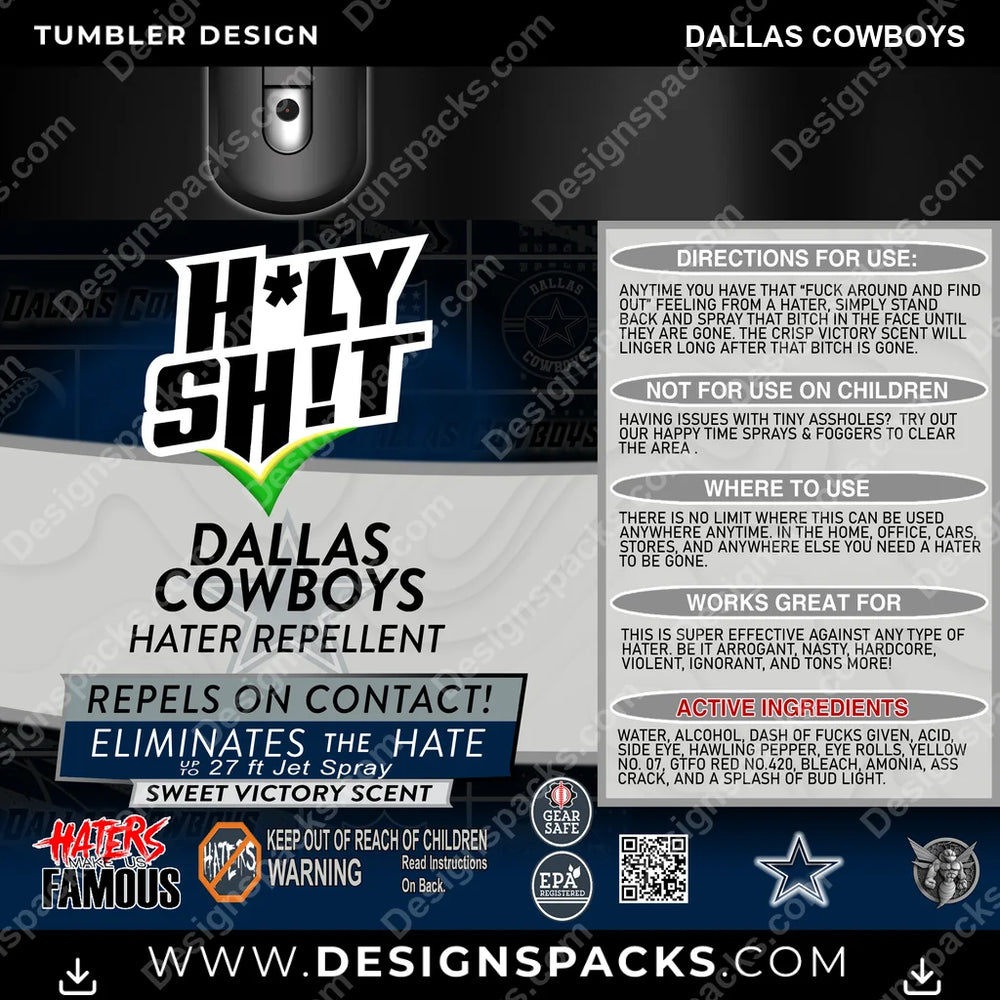 Football HOLY SHIT Dallas Cowboys NFL Football Tumbler Digital Wrap Design Download
