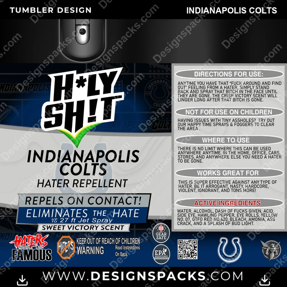 Football HOLY SHIT Indianapolis Colts NFL Football Tumbler Digital Wrap Design Download