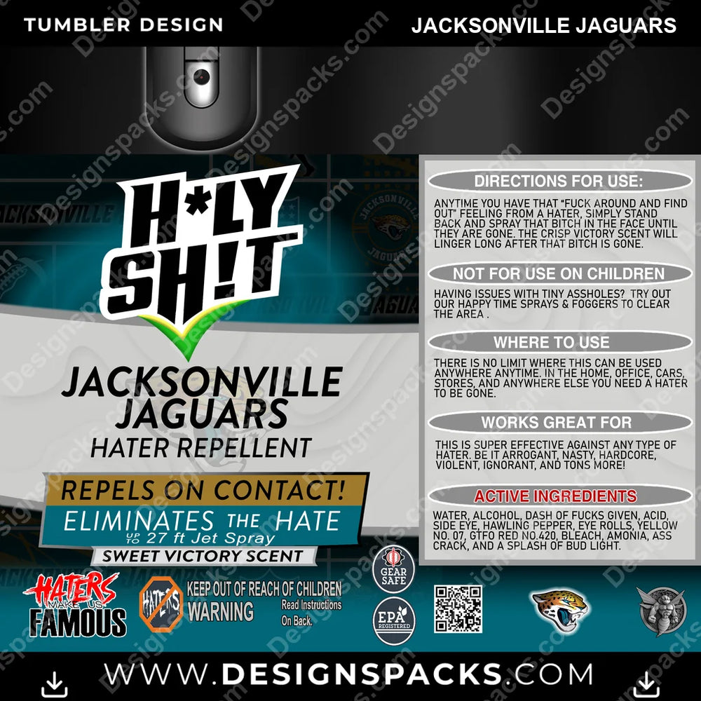 Football HOLY SHIT Jacksonville Jaguars NFL Football Tumbler Digital Wrap Design Download