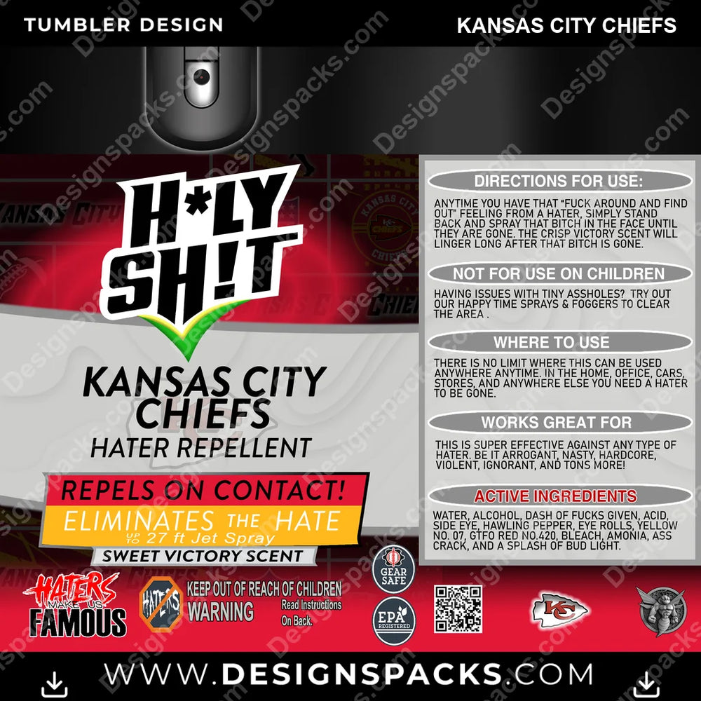 Football HOLY SHIT Kansas City Chiefs NFL Football Tumbler Digital Wrap Design Download