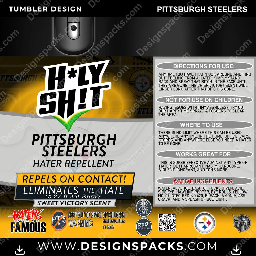 Football HOLY SHIT Pittsburgh Steelers NFL Football Tumbler Digital Wrap Design Download