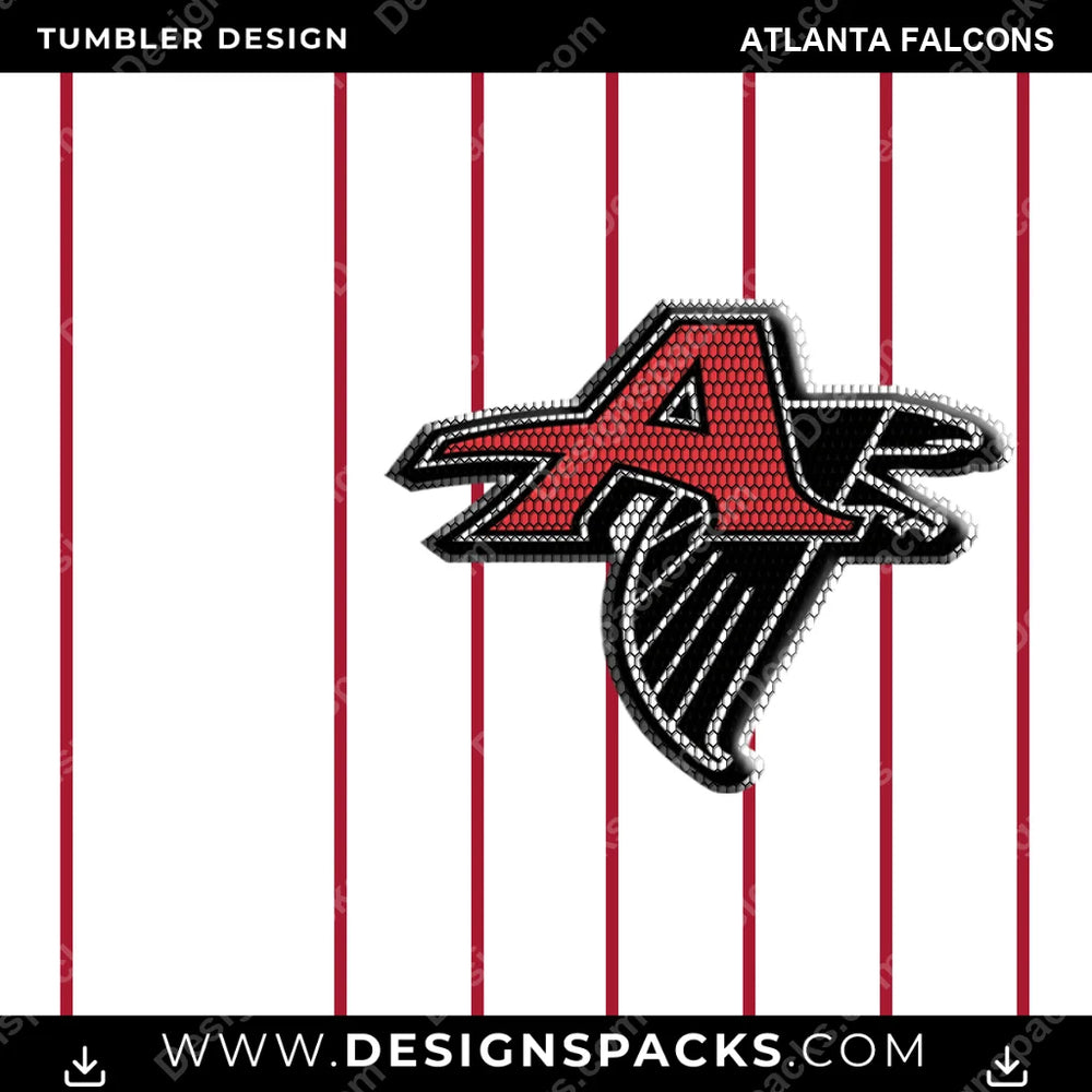 Football Honeycomb Logo Atlanta Falcons NFL Football Tumbler Digital Wrap Design Download