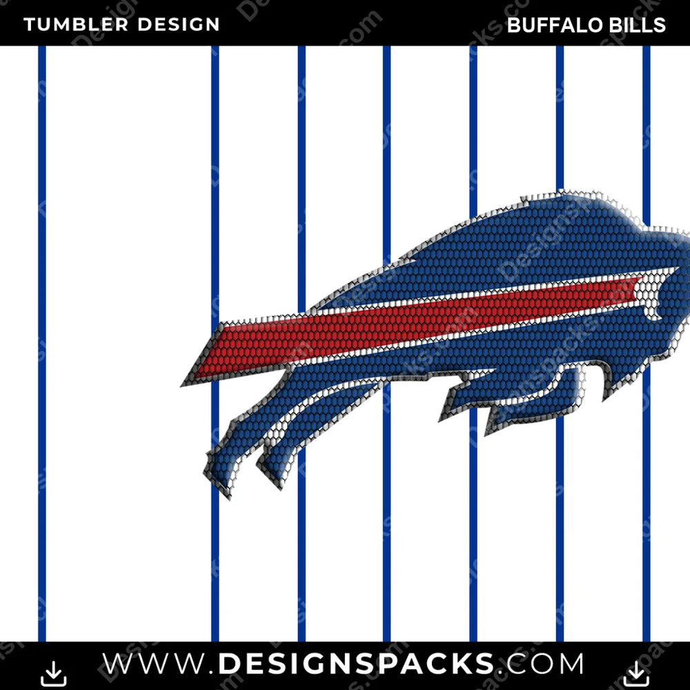 Football Honeycomb Logo Buffalo Bills NFL Football Tumbler Digital Wrap Design Download
