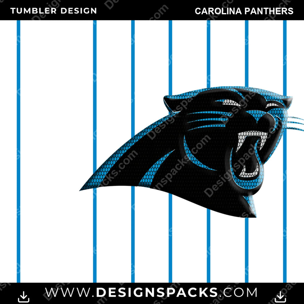 Football Honeycomb Logo Carolina Panthers NFL Football Tumbler Digital Wrap Design Download