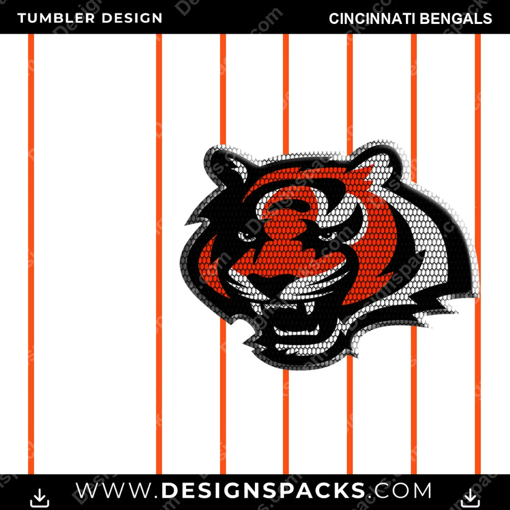 Football Honeycomb Logo Cincinnati Bengals NFL Football Tumbler Digital Wrap Design Download