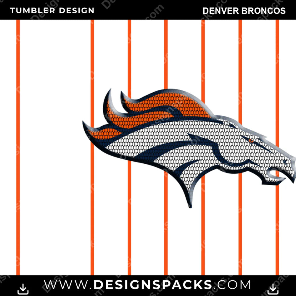 Football Honeycomb Logo Denver Broncos NFL Tumbler Digital Wrap Design Download