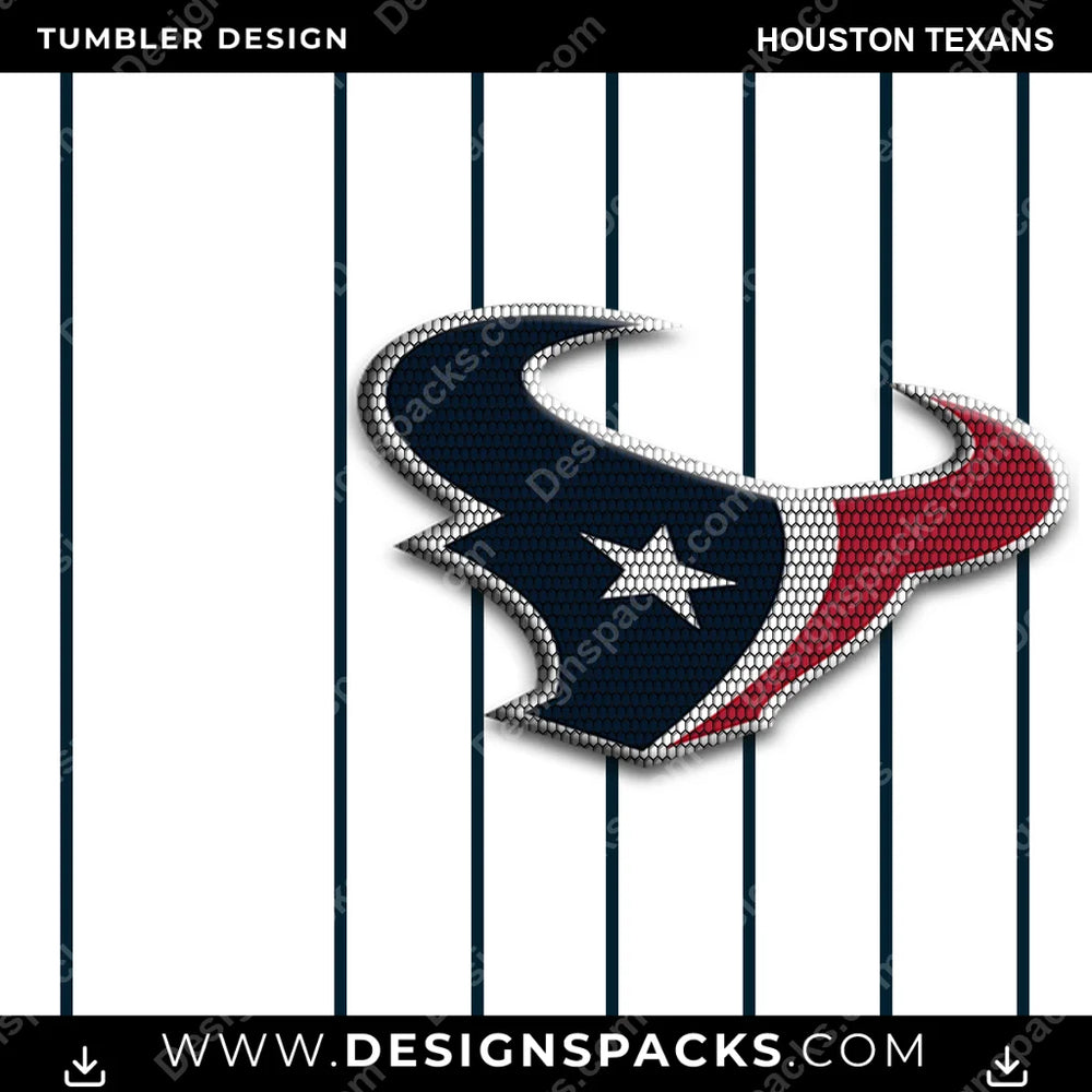 Football Honeycomb Logo Houston Texans NFL Football Tumbler Digital Wrap Design Download