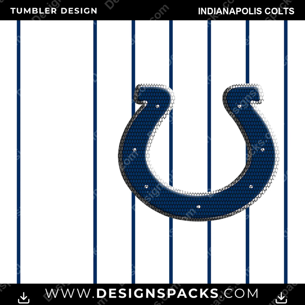 Football Honeycomb Logo Indianapolis Colts NFL Football Tumbler Digital Wrap Design Download