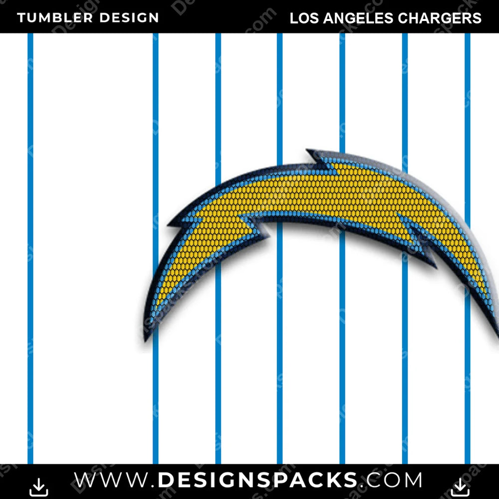 Football Honeycomb Logo Los Angeles Chargers NFL Football Tumbler Digital Wrap Design Download