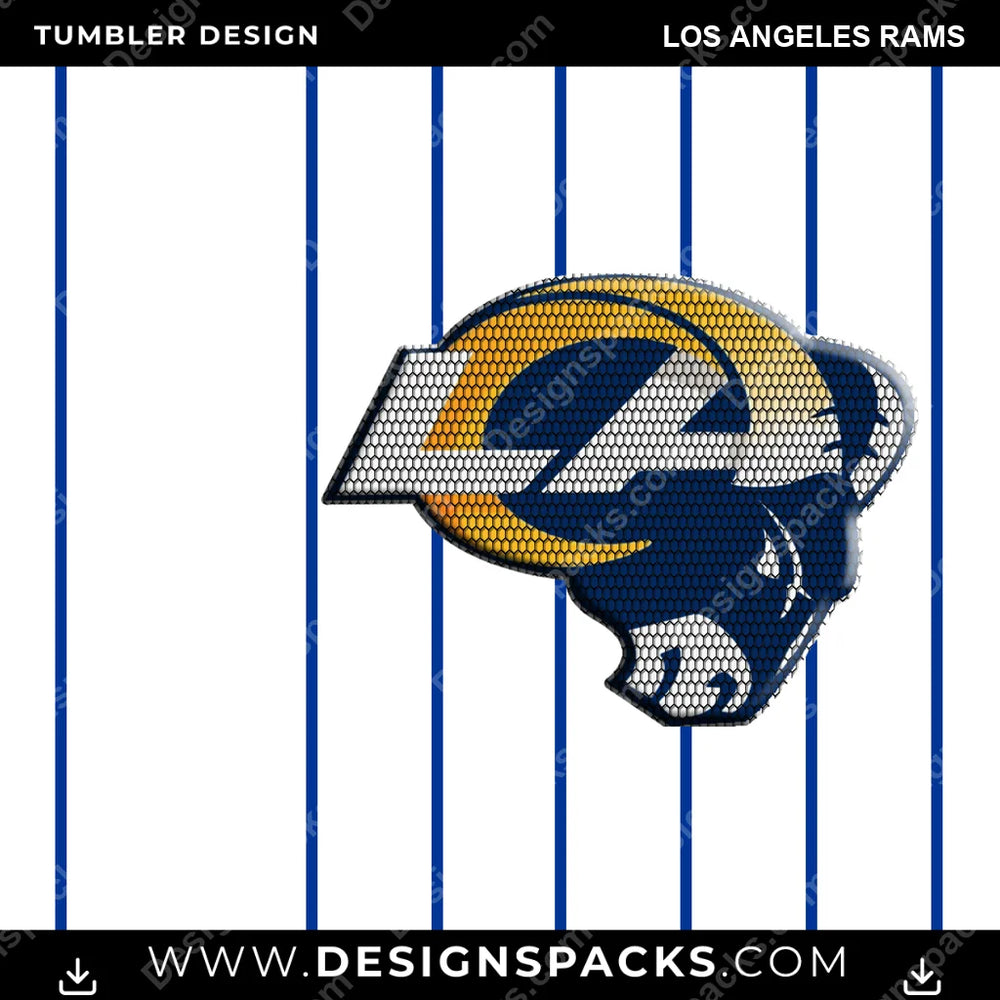Football Honeycomb Logo Los Angeles Rams NFL Football Tumbler Digital Wrap Design Download