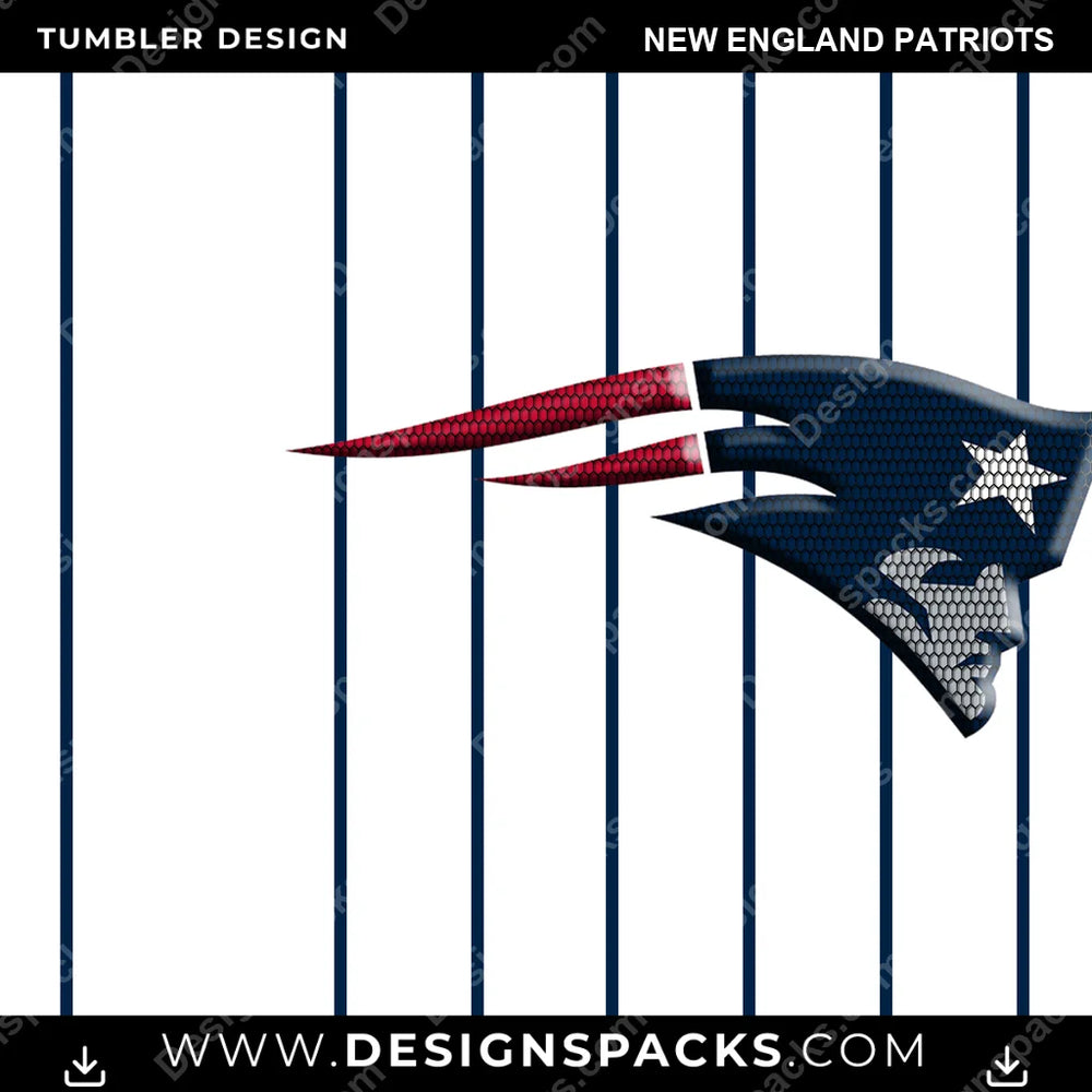 Football Honeycomb Logo New England Patriots NFL Football Tumbler Digital Wrap Design Download