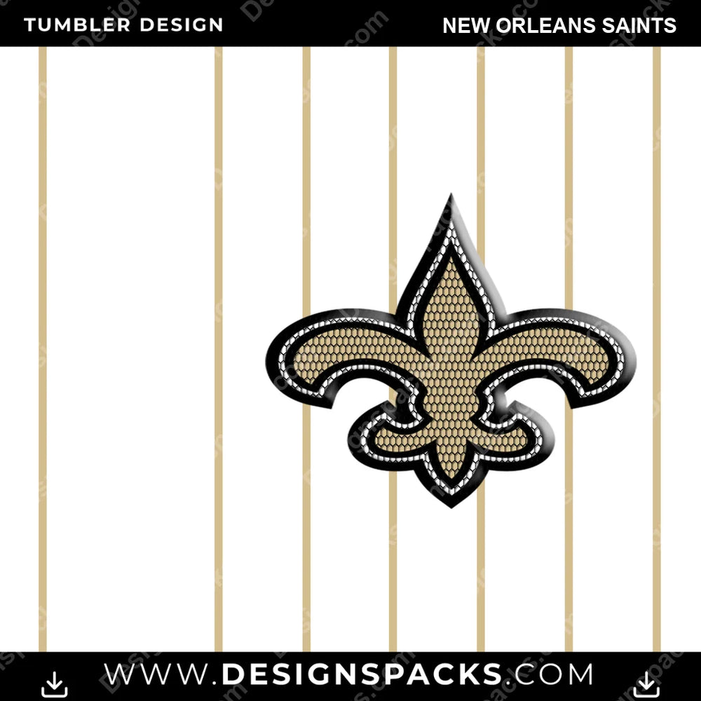 Football Honeycomb Logo New Orleans Saints NFL Football Tumbler Digital Wrap Design Download