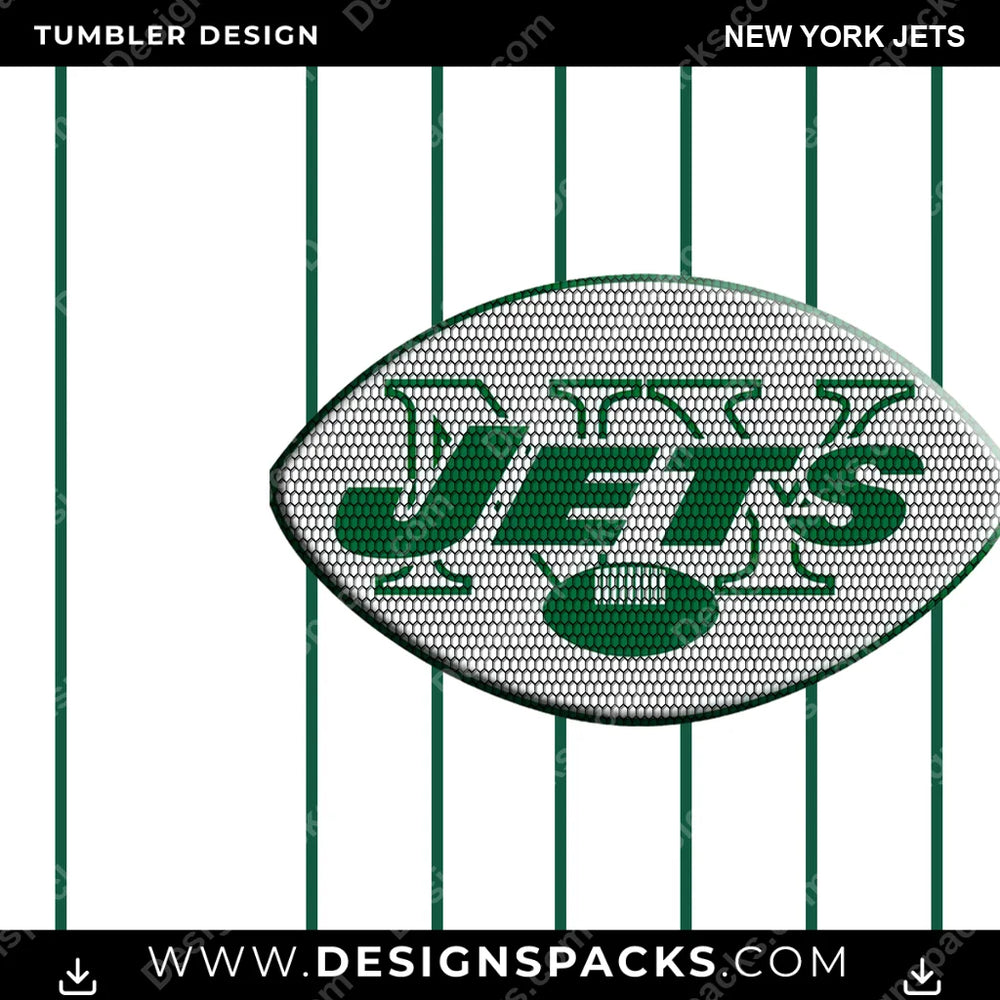 Football Honeycomb Logo New York Jets NFL Football Tumbler Digital Wrap Design Download