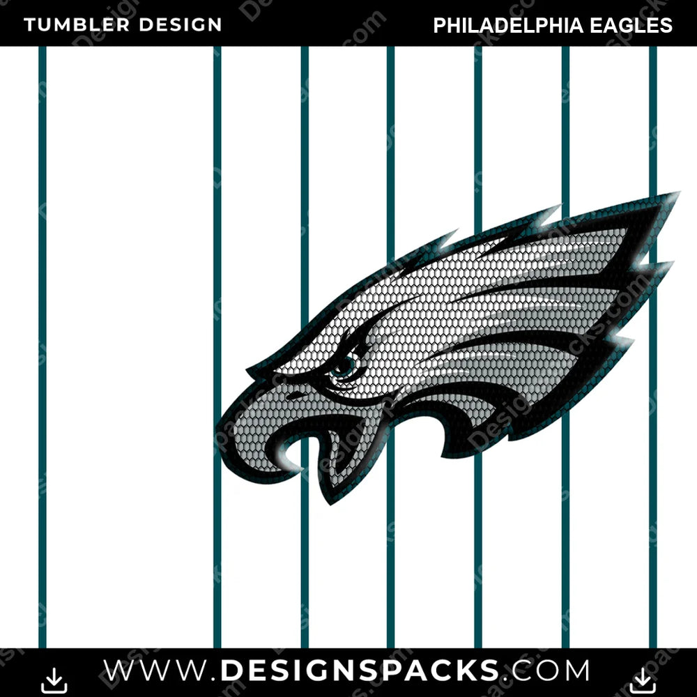 Football Honeycomb Logo Philadelphia Eagles NFL Football Tumbler Digital Wrap Design Download
