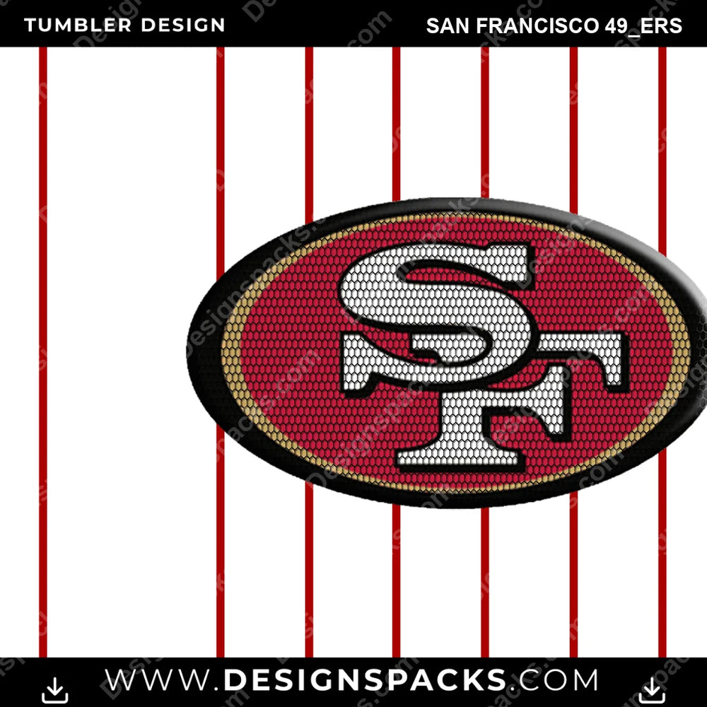 Football Honeycomb Logo San Francisco 49ers NFL Football Tumbler Digital Wrap Design Download