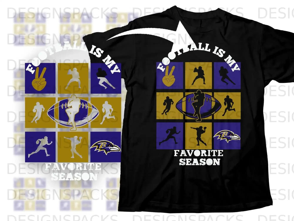FOOTBALL IS MY FAVORITE SEASON Ravens Player Silhouettes product type