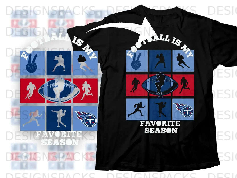 Football Is My Favorite Season Grid Player Titans product type