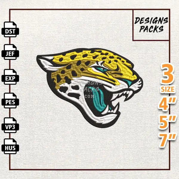 Football Jacksonville Jaguar Embroidery Design