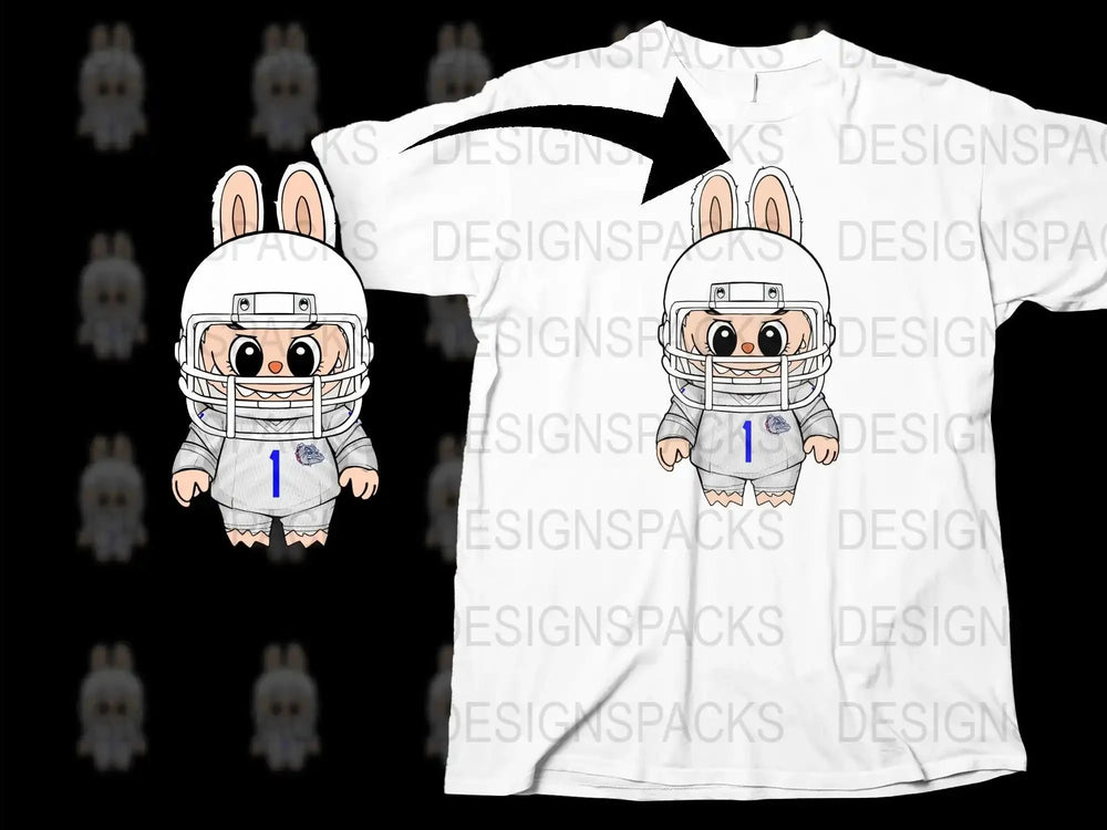 Cute Rabbit Football Player T-Shirt, Kids Sports Tee, Cartoon Bunny Graphic, Boys Girls Casual Top