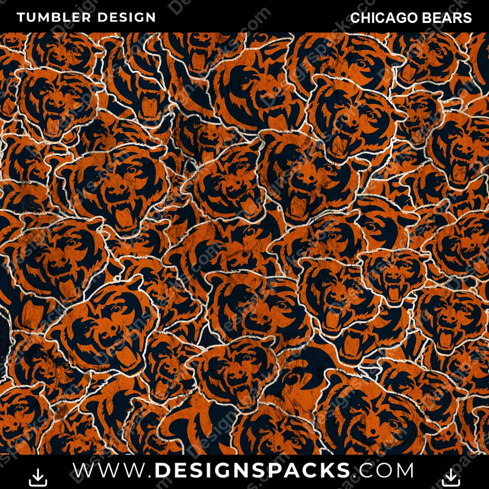 Football Logo BG Chicago Bears NFL Football Tumbler Digital Wrap Design Download