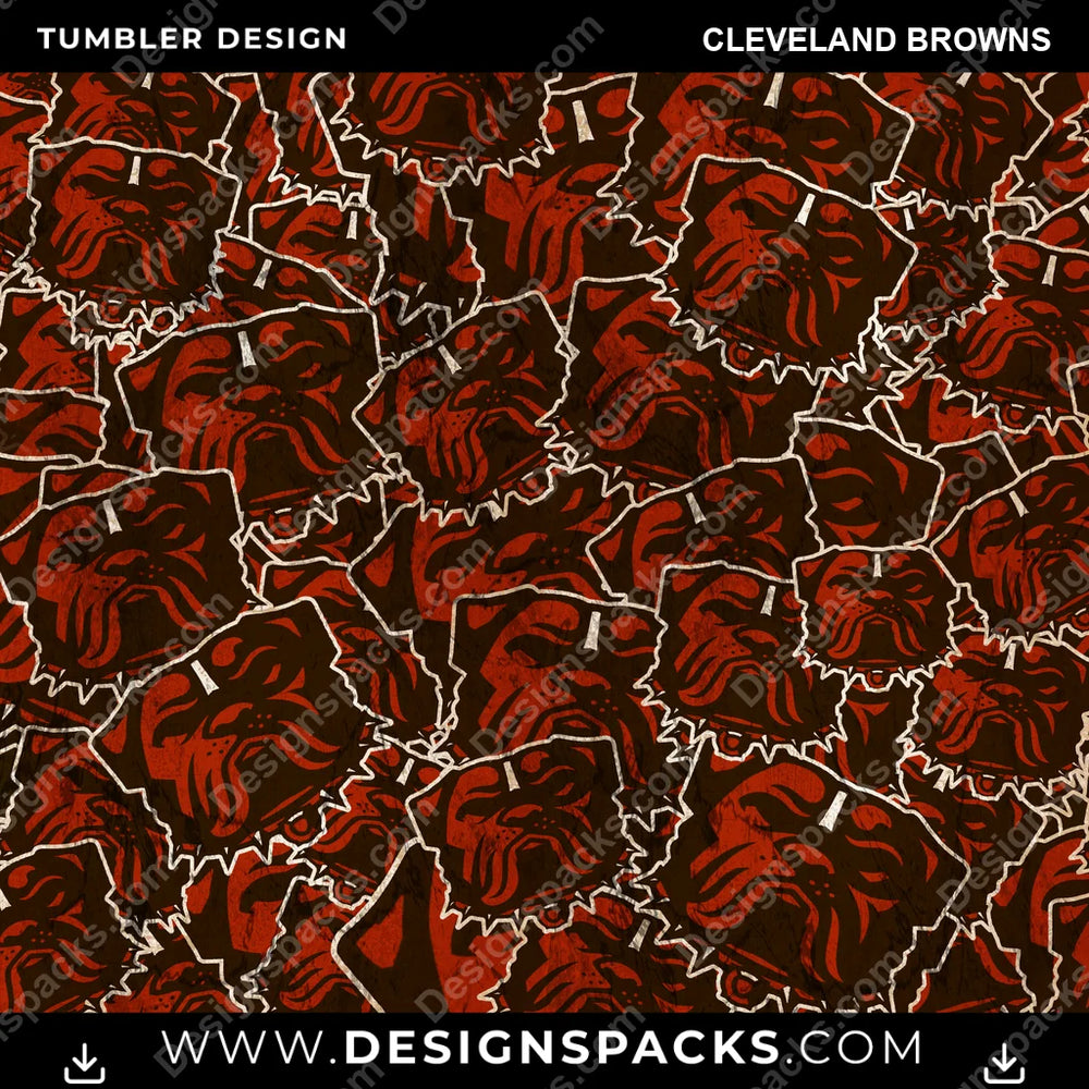 Football Logo BG Cleveland Browns NFL Football Tumbler Digital Wrap Design Download