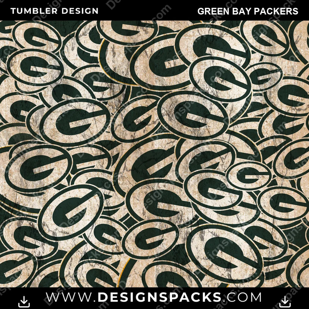 Football Logo BG Green Bay Packers NFL Football Tumbler Digital Wrap Design Download