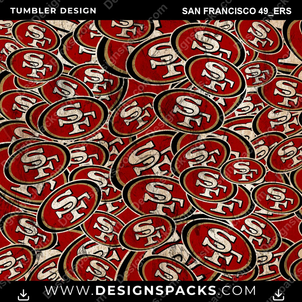 Football Logo BG San Francisco 49ers NFL Football Tumbler Digital Wrap Design Download