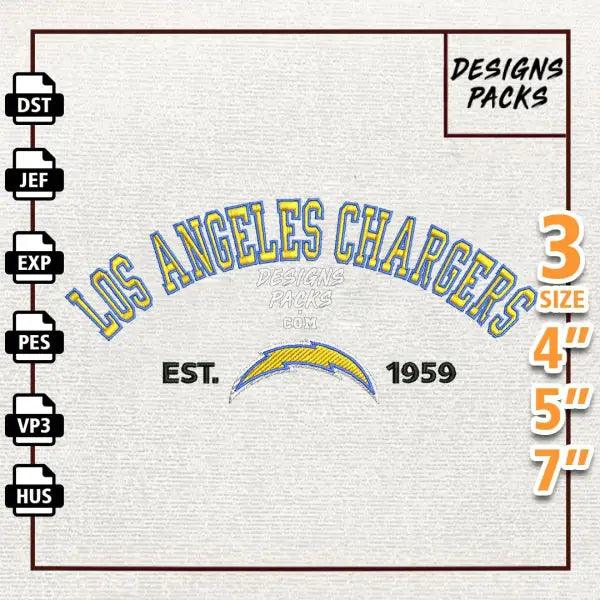 Football Los Angeles Charger Embroidery Design