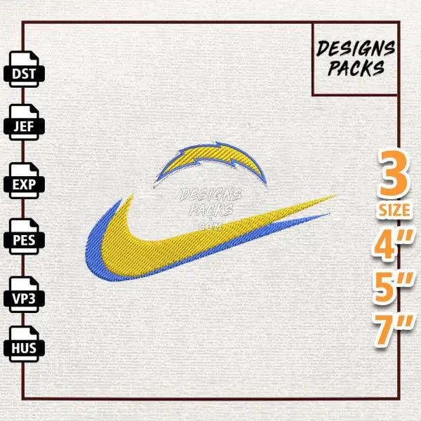 Football Los Angeles Chargers Embroidery Design