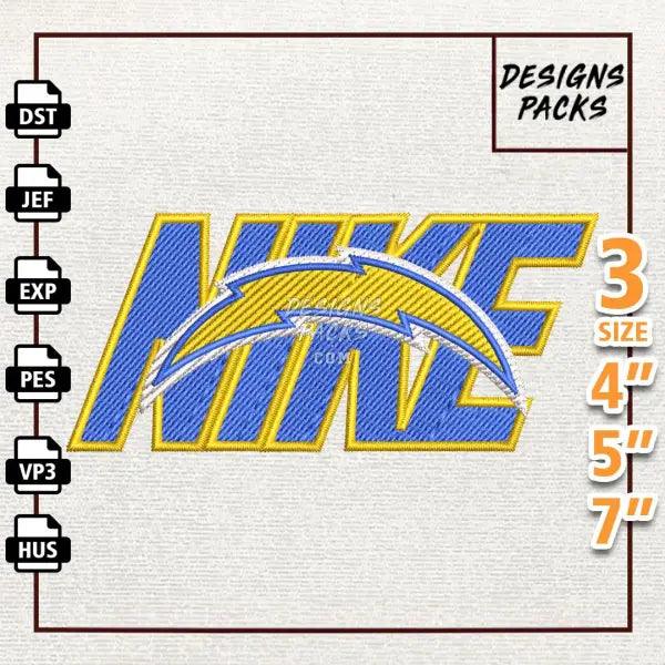 Football Los Angeles Chargers Embroidery Design