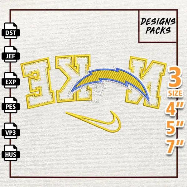 Football Los Angeles Chargers Embroidery Design